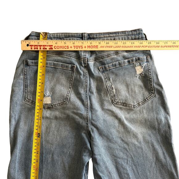 Abound High Rise Distressed Mom Jeans Button Fly Light Wash Women’s Size 29 - Picture 3 of 8